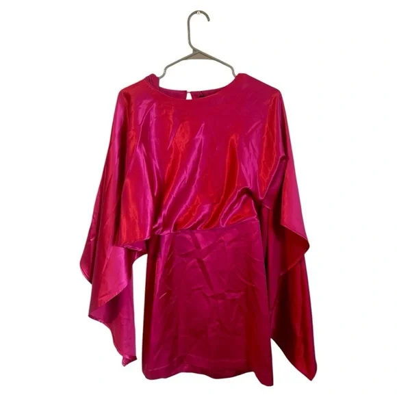 NWT LINE & DOT Rosie Cape Mini Dress in Raspberry
